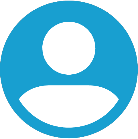 Blue and white person icon