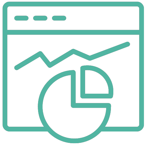 Pie chart on screen conceptual icon