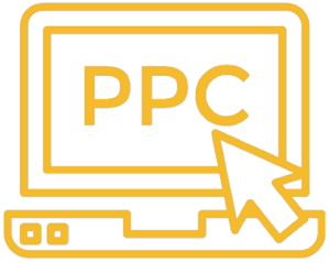 PPC on screen conceptual icon