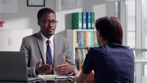 Man interviewing for job