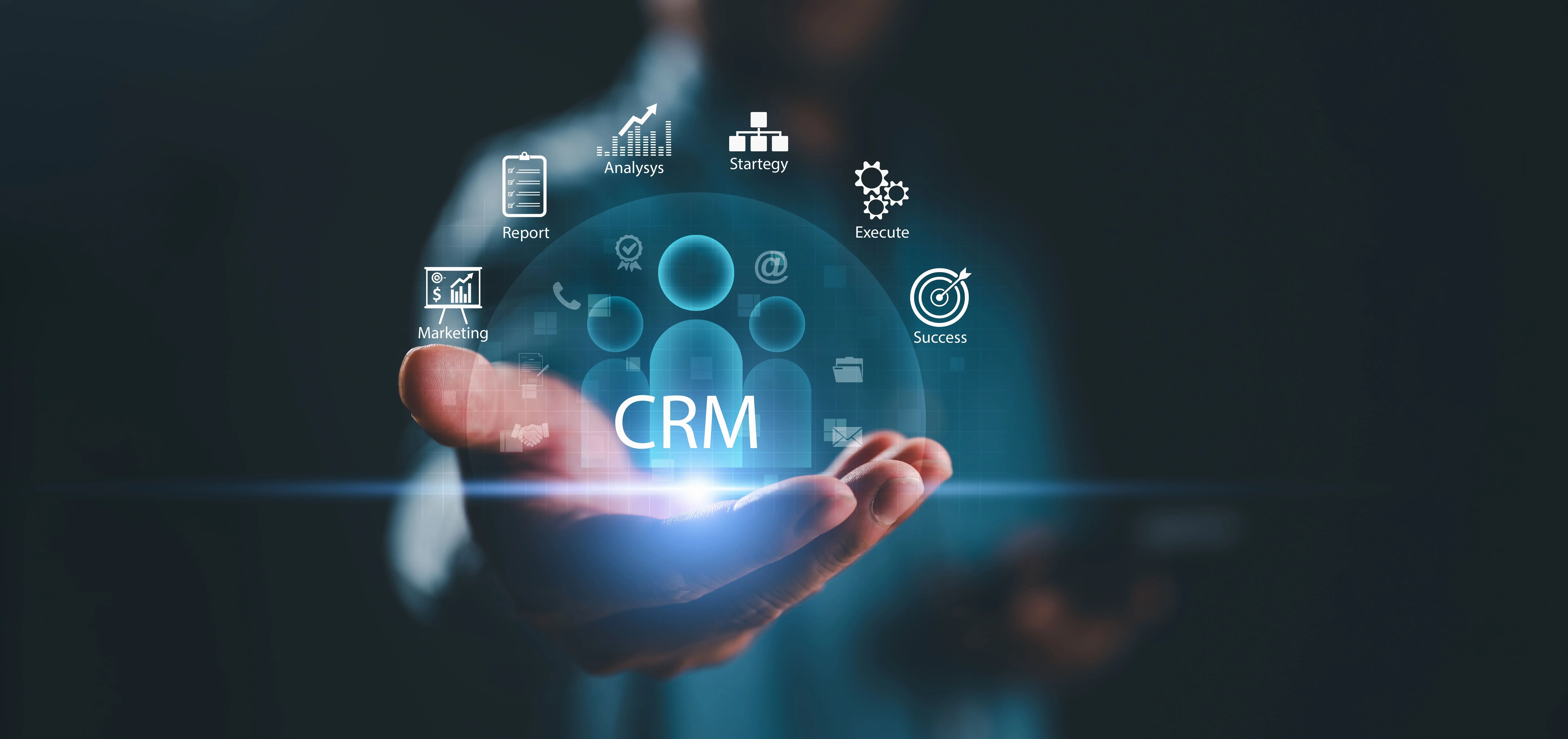 Businessman,Show,Crm,Customer,Relationship,Management,For,Business,Sales,Marketing