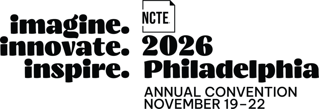 Logo for NCTE 2026 Annual Convention: bold 'imagine. innovate. inspire.' text with 'NCTE 2026' and 'Annual Convention November 19–22 Philadelphia'
