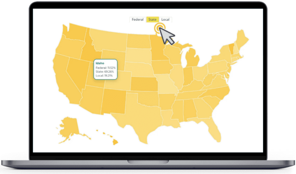 K-12 Local Funding Map on laptop img