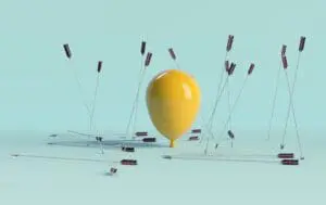 shutterstock_2142626411_cr | Agile Education Marketing | Agile Education Marketing Balloon and missed bow spears arround . Target audience and marketing concept.