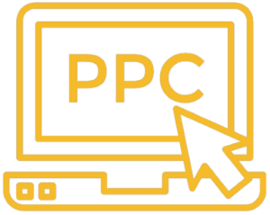 PPC on screen conceptual icon