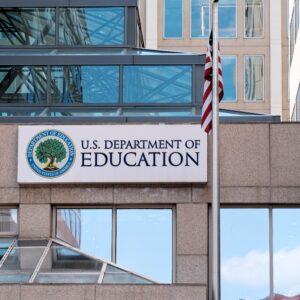 US Department of Education building sign img