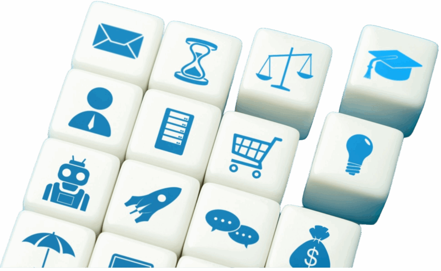 Market Insight Icons on White Blocks Concept img