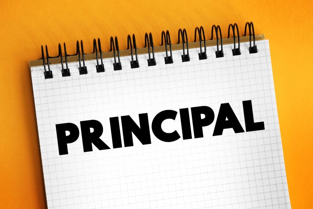 Principal on spiral bound pad img