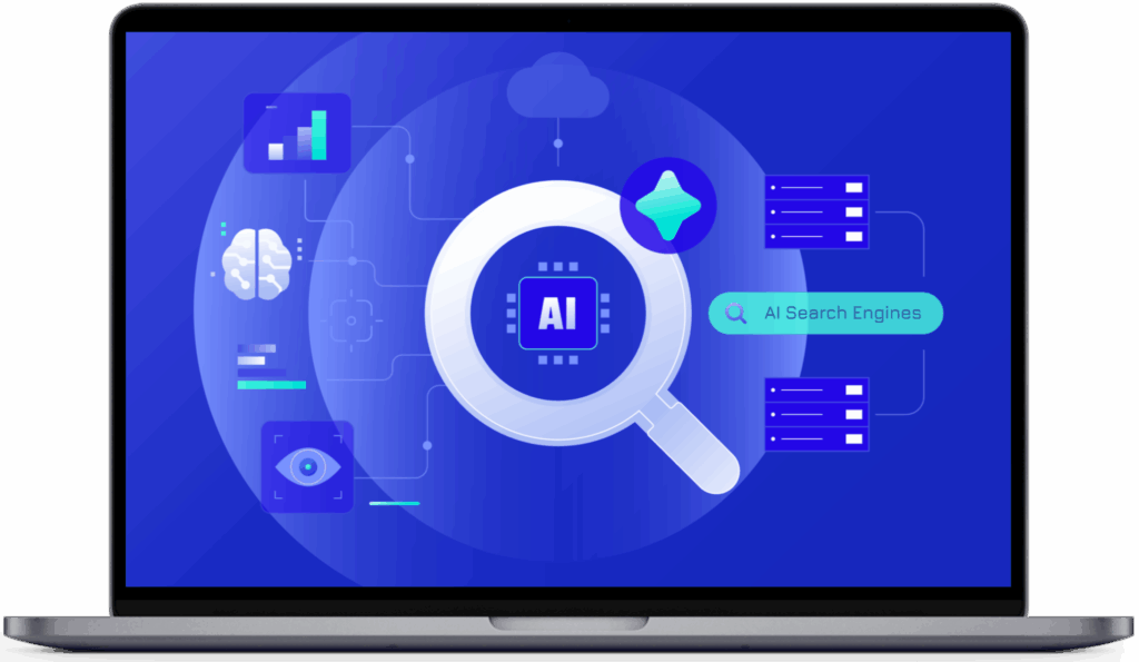 Search AI Search GEO SEO on laptop img