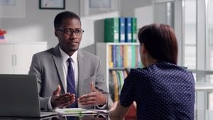 Man interviewing for job