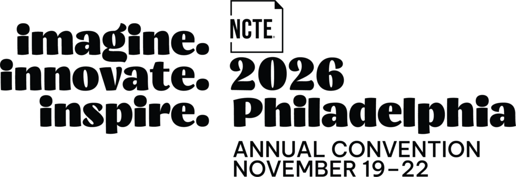 Logo for NCTE 2026 Annual Convention: bold 'imagine. innovate. inspire.' text with 'NCTE 2026' and 'Annual Convention November 19–22 Philadelphia'