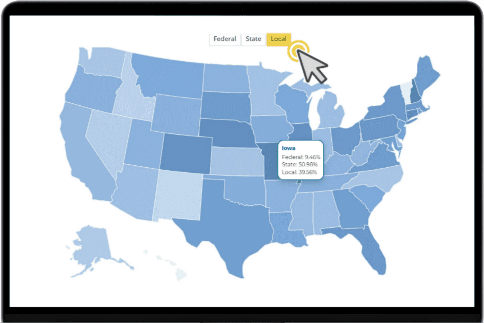 K-12 Local Funding Map on ipad img