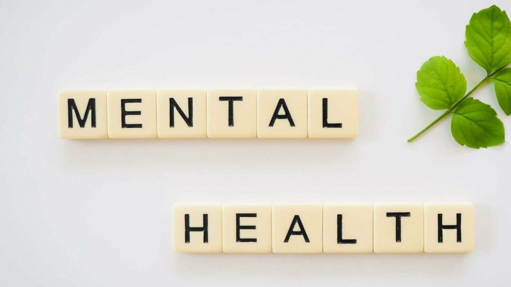 Mental Health spelled with scrabble